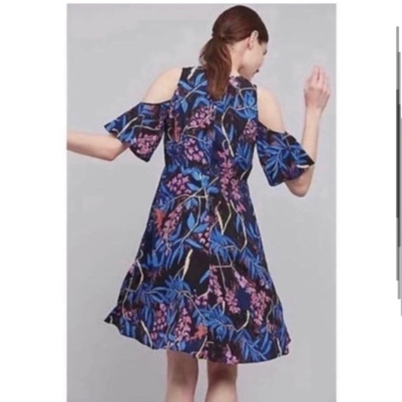 ANTHROPOLOGIE Blue Floral Dress - Picture 4 of 7